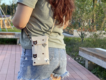  Senjima deer fabric oblique cross mobile phone bag handmade clamshell protective cover convenient ladies all-match Japanese style new