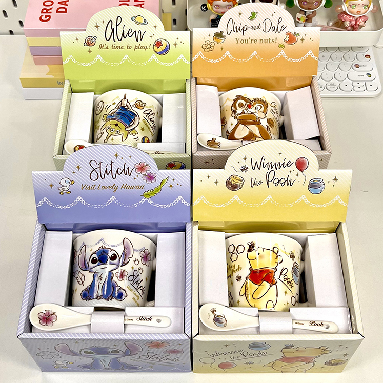 Disney Cup Ceramic Mug with Gift Box Spoon Cute High-Value Household Coffee Drinking Cup Birthday Gift Disney Cup Ceramic Mug with Gift Box Spoon Cute High-Value Household Coffee Drinking Cup Birthday Gift