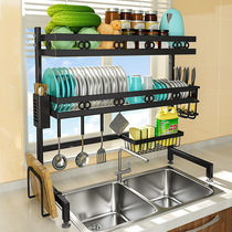Kitchen sink storage rack Bowl storage rack Retractable multi-function drain rack Dish rack above the sink