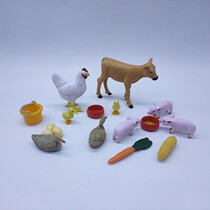 Bulk goods simulated animals piglets chickens ducks cows mini dolls diy handmade ornaments models