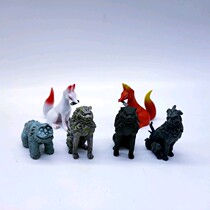 Genuine bulk simulation shrine guardian beast nine-tailed fox and fox dog creative model ornament toy diy material