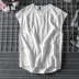 Hồng Kông phong cách retro vest không tay màu rắn hoang dã vest nam mùa hè giản dị cotton lỏng đôi vest thể thao - Áo vest cotton áo thun coolmate Áo vest cotton