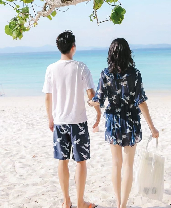 Cặp đôi áo tắm Phụ nữ che bụng mỏng Bãi biển Đặt cặp đôi Váy ba mảnh Quần đi biển Resort Spa Đồ bơi - Vài đồ bơi