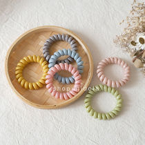 South Korea Super fairy cream color telephone line Hairband cute mermaid Jee phone ring rubber band ball hair rope bracelet female