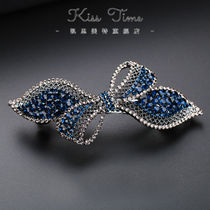 Clip headdress bow hairclip female back head mother hairpin elegant medium cross clip spring clip rhinestone top clip