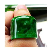 Emerald dry green finger ring jade ring ring finger mens high-end natural jade color iron dragon ring