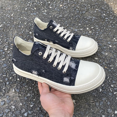 RO FABLED low-top shoes, men's canvas shoes, ripped denim shoes, thick-soled board shoes, trendy shoes, women's Evan Gao