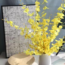 Simulation yellow dancing orchid bouquet home decoration fake flower silk flower living room table ornaments floral arrangement