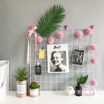 ins photo wall grid wall decoration home storage wrought iron grid photo with props Nordic wind