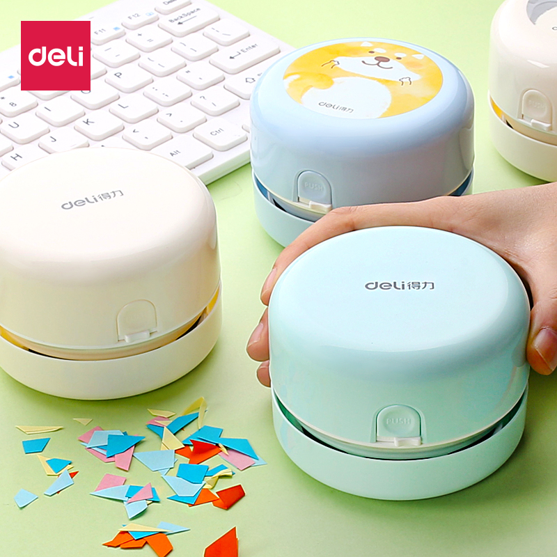 Del charging desktop vacuum cleaner suction eraser cleaning machine cleaning artifact students with keyboard suction pencil gray Mini small electric usb table children suction pencil chip learning stationery