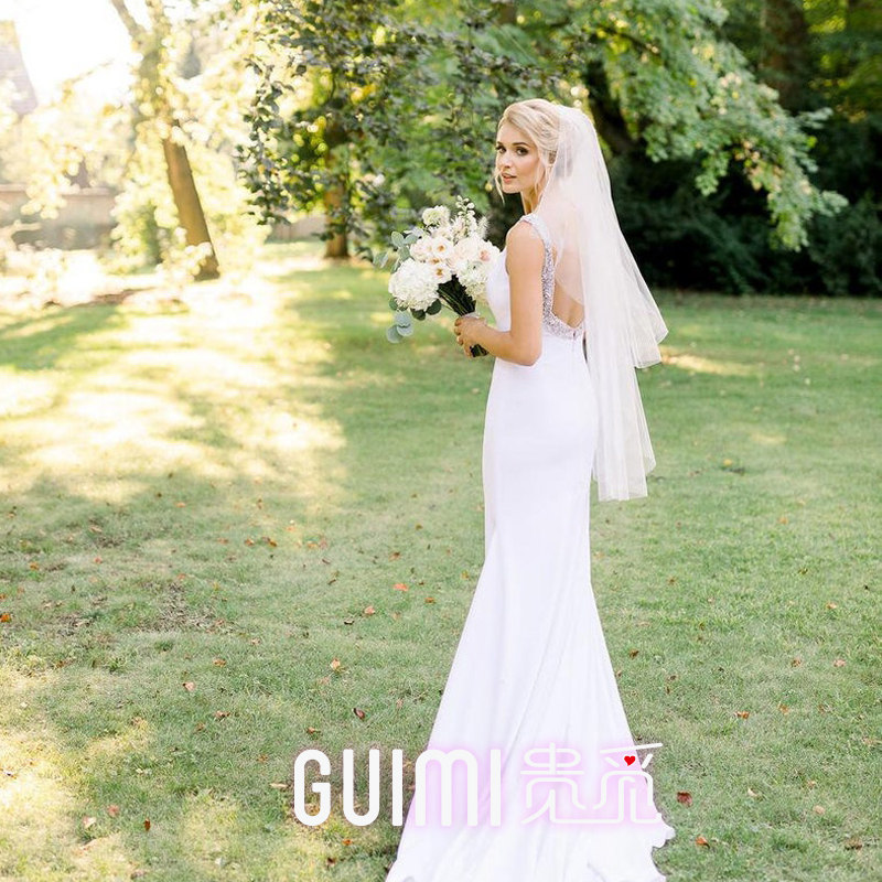 100 hitch short bridal head yarn metal comb minimalist wedding dress photo-prop ultra-fairy brigade slapped headwear vegan yarn