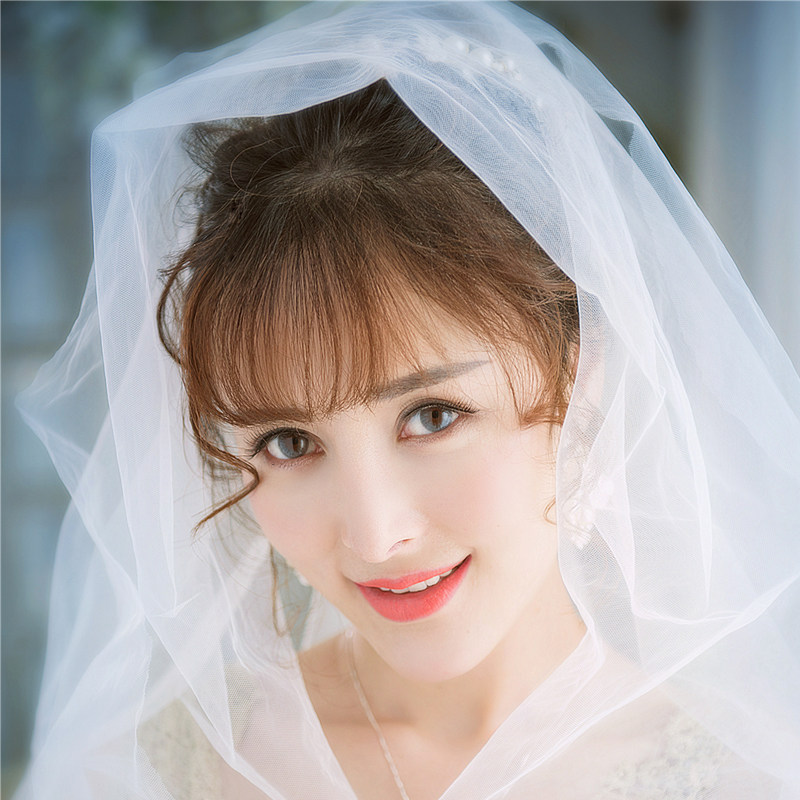 New wedding dress Long version headwear FLUFFY HARD YARN HAN STYLE SENSUAL SUPER-FAIRY BRIGADE SHOOTING BRIEF BRIDAL HEAD YARN FEMALE LONG TUG TAIL