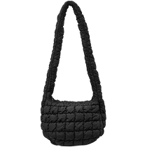 COS Womens Quilted Textured Messenger Cloud Bag Black 1213736001