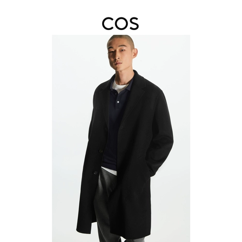 Шерстяное двусторонное черное осеннее шерстяное пальто для отдыха, косплей