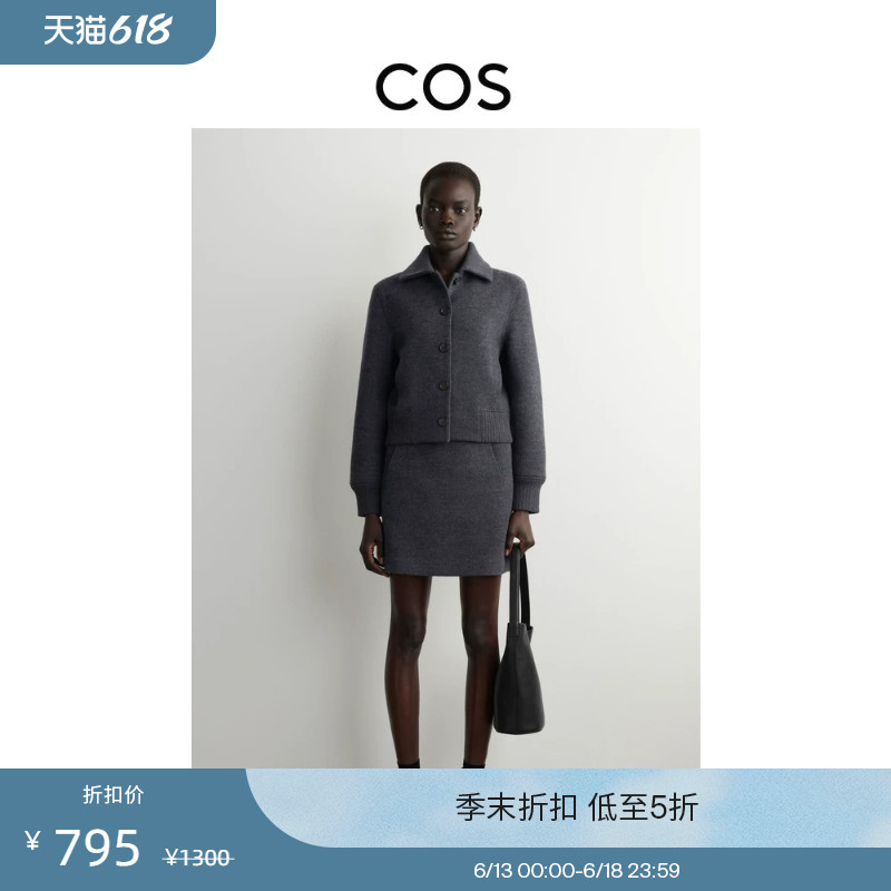 Cos Women's Standard Fit Wool Blend Jacket Dark Gray New Product 1327490001 Cos Women's Standard Fit Wool Blend Jacket Dark Gray New Product 1327490001