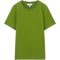 COS Womens Dress Standard Version Round Collar Rosmark Short Sleeve T-shirt Green 2024 Summer New Pine 0753391116