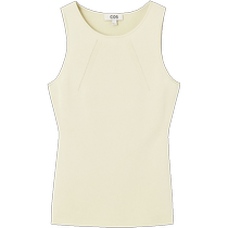 COS Womens Slim Fit Round Neck Knitted Vest Beige 2024 Summer New Product 1226940001