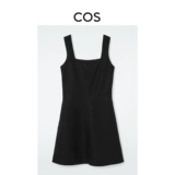 COS Женское платье стандартного кроя с квадратным вырезом, черное, летнее 1231037002