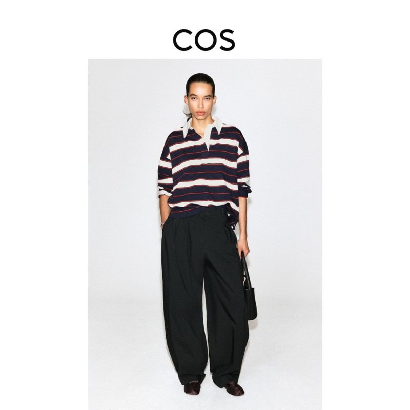 Cos Women's Casual Striped Cotton Rugby Shirt 2026 Autumn New Arrival 1351539002 Cos Women's Casual Striped Cotton Rugby Shirt 2026 Autumn New Arrival 1351539002