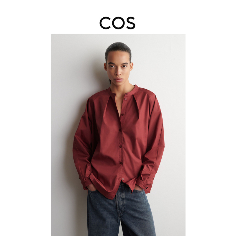 Cos Women's Standard Fit Cotton Shirt Red New Product 1313114004
