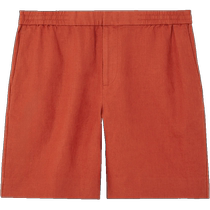 COS Mens Casual Fit Elastic Waist Linen Shorts Orange 2024 Summer New Product 1162941007