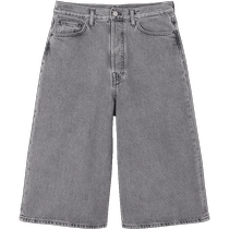 COS Womens Casual Fit Mid-Rise Knee Denim Shorts Washed Gray 2024 Summer New Product 1246370001