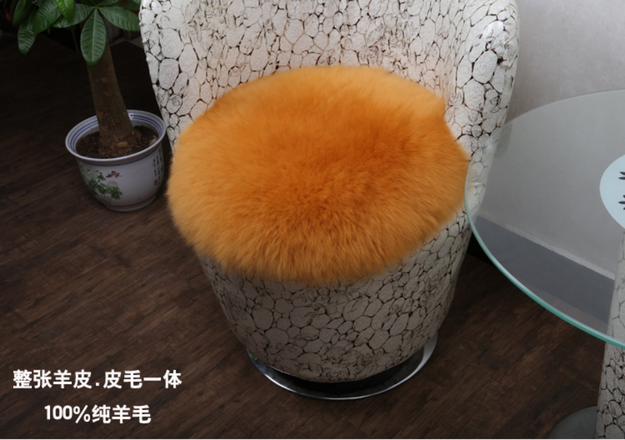 Toàn bộ Da cừu Len Upholstery Len Đệm Vòng Mat Mat Phân sinh viên Ăn uống Ghế Mat Thảm Đệm Đệm Sofa Mat thảm trải ghế sofa gỗ