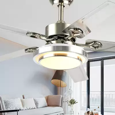 Konaihong variable frequency ceiling fan lamp Household integrated live ceiling fan lamp chandelier large wind living room stainless steel ceiling fan lamp
