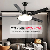 Frequency conversion ceiling fan lamp 2021 new fan lamp living room dining room modern large wind household integrated with fan chandelier