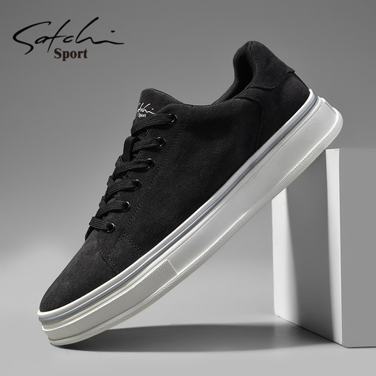 Shachi Men's Shoes Autumn Genuine 2025 New Men's Casual Shoes Trendy Versatile Sneakers Fabric Breathable Canvas Shoes