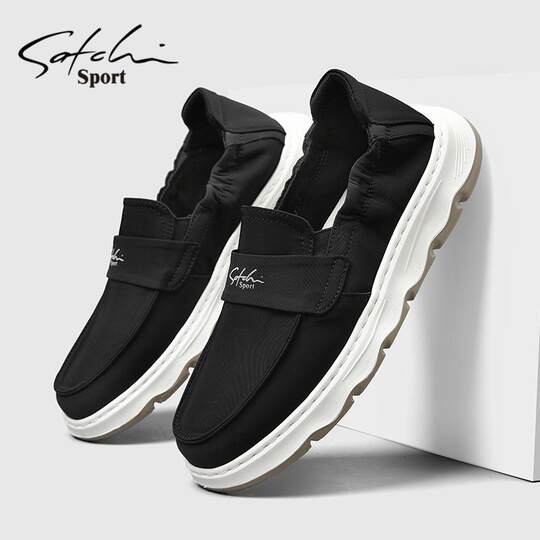 Satchi Men's Shoes Winter 2025 New Slip-On Loafers Trendy Versatile Canvas Sneakers