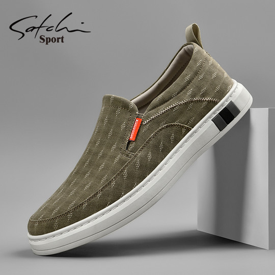 Shachi Men's Shoes Winter Cloth Shoes 2025 New Trendy Versatile Slip-On Loafers Men's Casual Driving Shoes