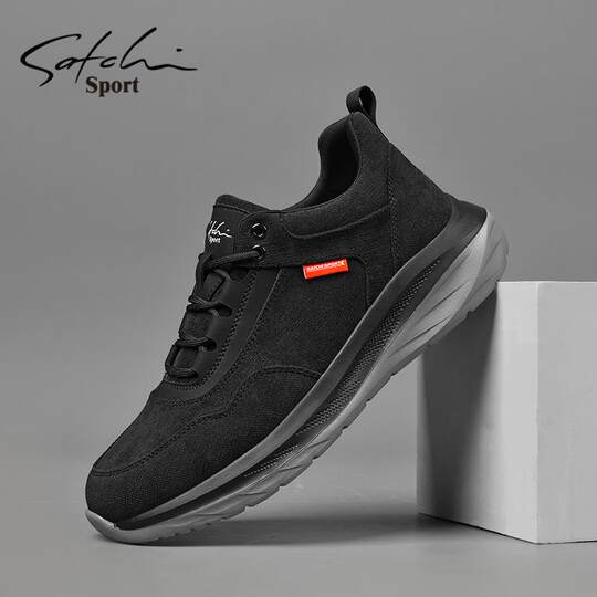 Satchi Men's Shoes Winter 2025 New Trendy Casual Shoes Versatile Soft-Soled Running Thick-Soled Sports Shoes