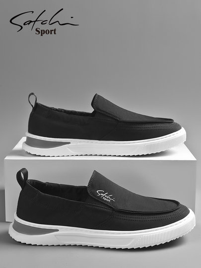 Shachi Men's Shoes Genuine Autumn 2025 New Style Cloth Shoes Men's Casual Shoes Versatile Sneakers Slip-On Shoes