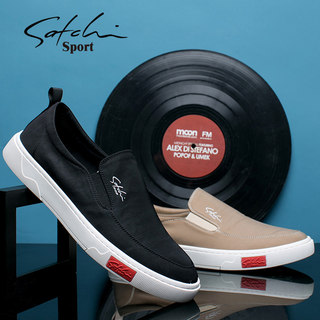 Shachi Men's Shoes Genuine Autumn 2025 New Canvas Shoes Old Beijing Men's Cloth Shoes Slip-On Breathable Lazy Shoes