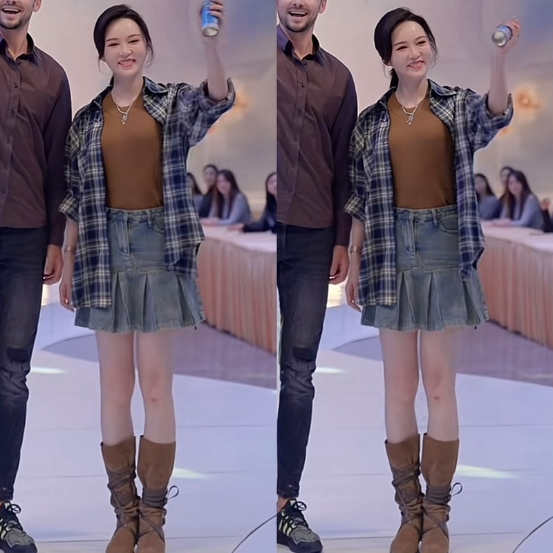 Princess Ying's Same Style Color-Blocked Loose Long-Sleeve Plaid Shirt for Women, Versatile Casual Shirt Top for Women
