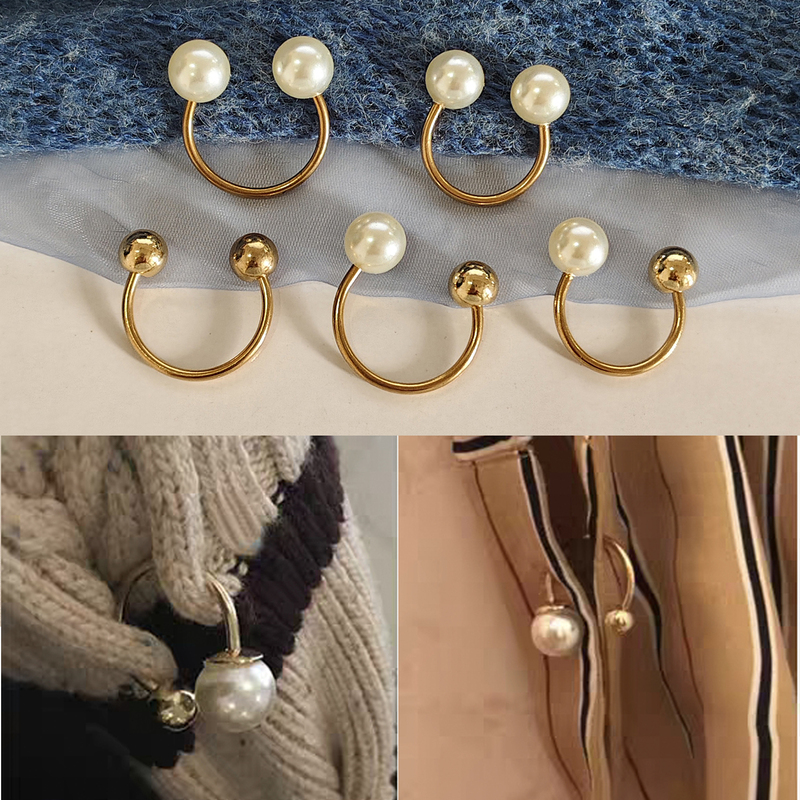 Korean-Style Semi-Circular Spiral Pearl Decorative Button for Suit Shirts, Cufflinks, Sweater Cardigan, Circular Metal Adjustable Button