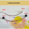 No. 13: 8+8mm white beads long chain buckle (2 items)