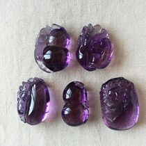 Natural Amethyst Seiko Carved Pendant Car Ran Chain Noble