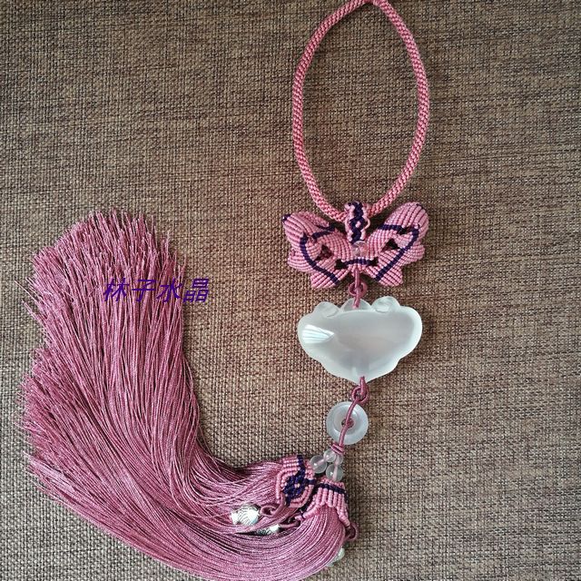 Natural white crystal lock safety buckle car home decoration car pendant