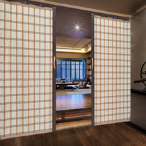 Bamboo curtain folding sliding door shop simple household decoration sliding door shading bamboo door curtain partition Chinese bamboo roller curtain