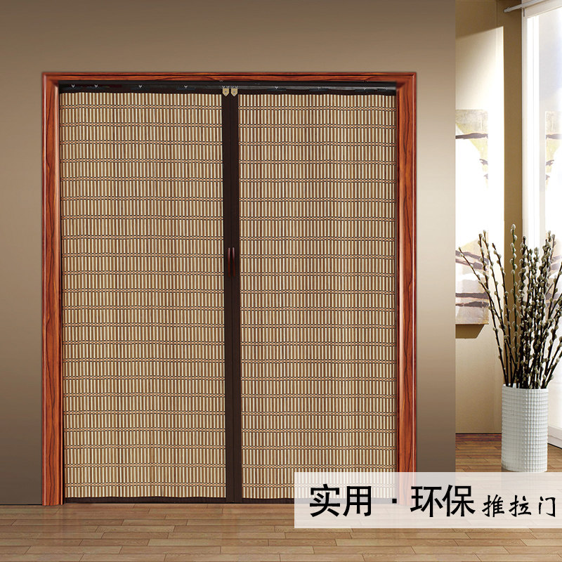 Liangtangtang custom bamboo roller curtain Bamboo sliding door Bamboo curtain Simple folding door Shopping mall shop Leisure farm tea room partition
