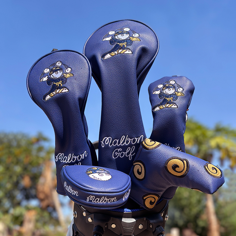 新しいパープルウィザードゴルフウッドクラブカバーNo.1ウッドクラブカバーレザー防水パーソナライズ刺繍クラブヘッドカバー