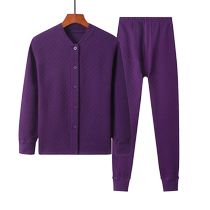 老人纯棉开衫加厚内衣套装女秋衣秋裤对襟妈妈爸爸保暖上衣男衬衣