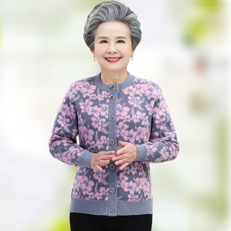 phụ nữ trung niên già ấm đồ lót dày cộng với nhung cardigan đơn mảnh áo mẹ bà sân lớn người già mặc khéo léo bên ngoài vào mùa đông.