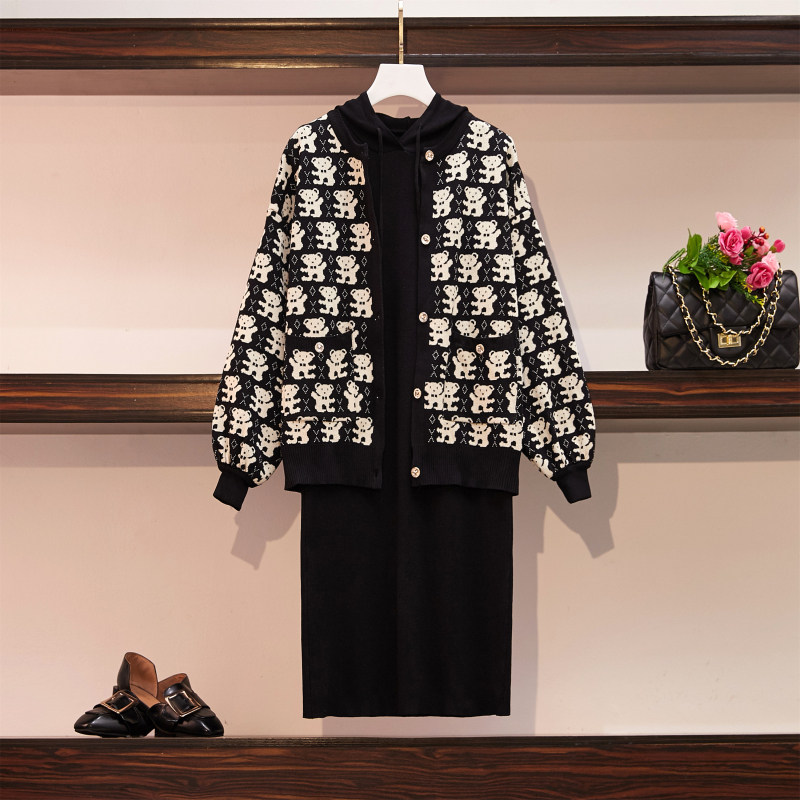 The new skinny belly dress in spring 2023 new fat sister Yang gas reduction fashion two sets