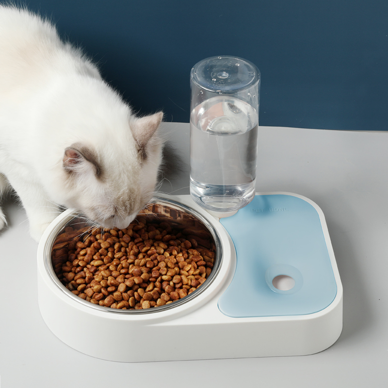 Cat Bowl Dog Bowl Cat Basin Double Bowl Automatic Drinking Water basin Anti-tipping kitty Pet Supplies Feeding water Cat Rice Bowl