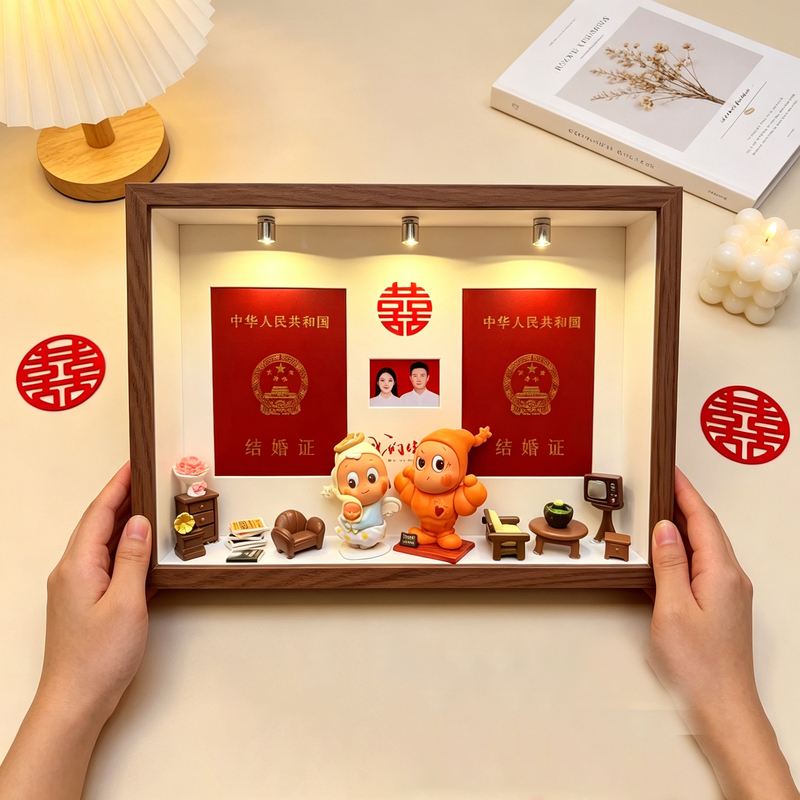 Star Man Heart-Pounding Figure Blind Box Scenery Display Box Marriage Certificate Registration Photo Stand Storage Photo Frame Newlywed Star Man Heart-Pounding Figure Blind Box Scenery Display Box Marriage Certificate Registration Photo Stand Storage Photo Frame Newlywed