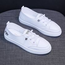 2021 summer net red shallow mouth white womens shoes spring new casual wild thin lazy one foot pedal shoes