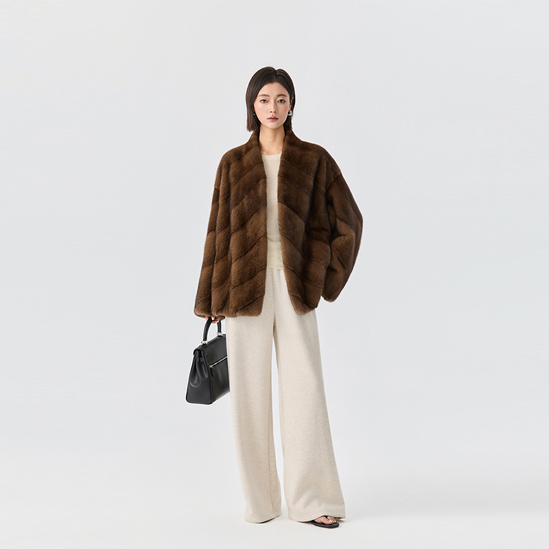Cinpinla Xianbenna New Imported Mink Fur Mid-Length Full Mink Diagonal V-Neck Mink Coat Jacket Cinpinla Xianbenna New Imported Mink Fur Mid-Length Full Mink Diagonal V-Neck Mink Coat Jacket